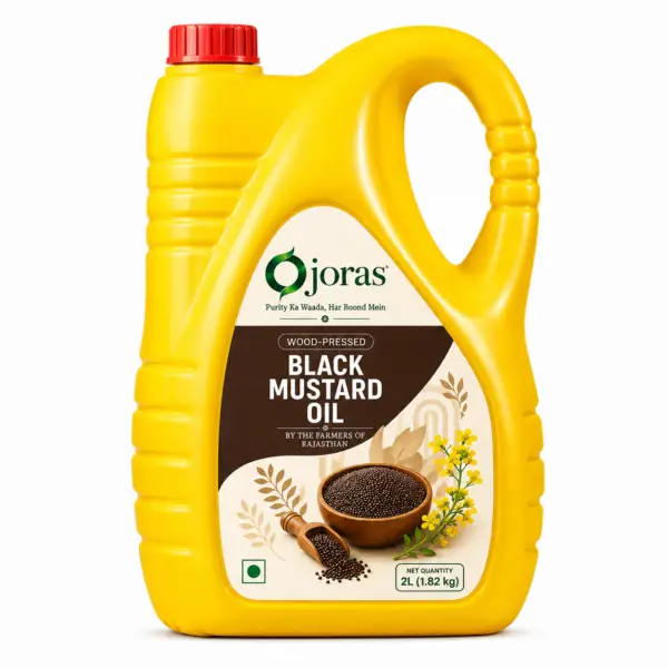 OJORAS Traditional Wooden Kolhu Black Mustard Oil – 2 Litre